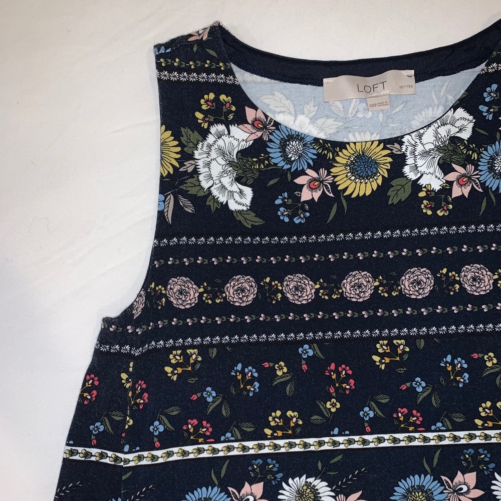 LOFT - Petite Sleeveless Floral Swing Dress